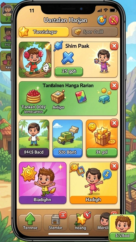 Tangkapan layar menampilkan petualangan seru di hutan rimba.