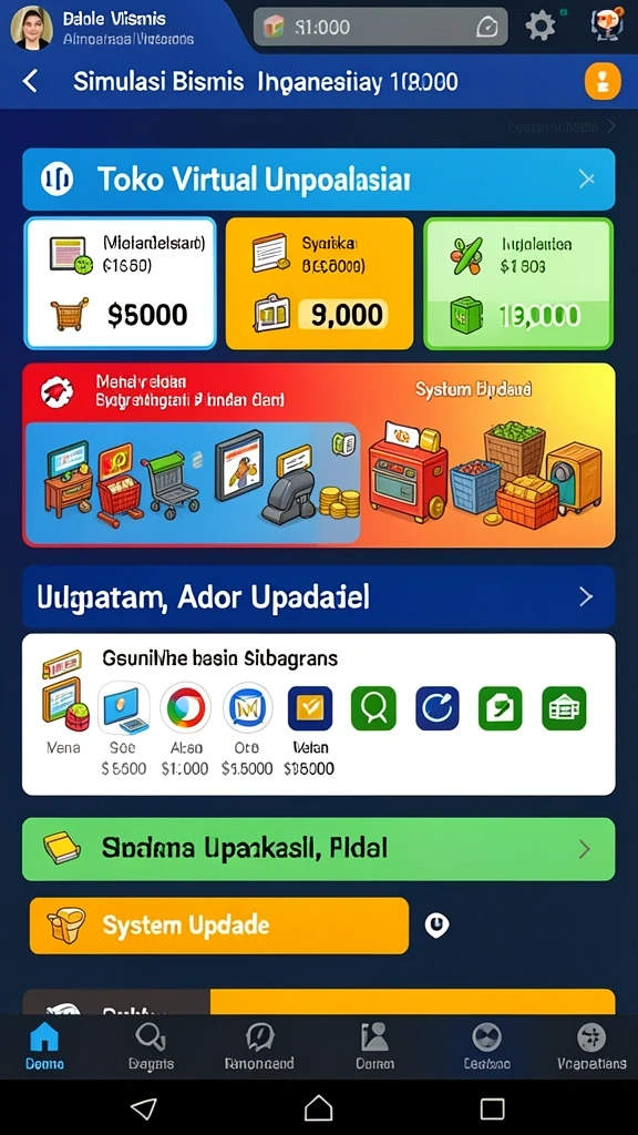 Tampilan dekorasi yang menarik dan penuh warna.
