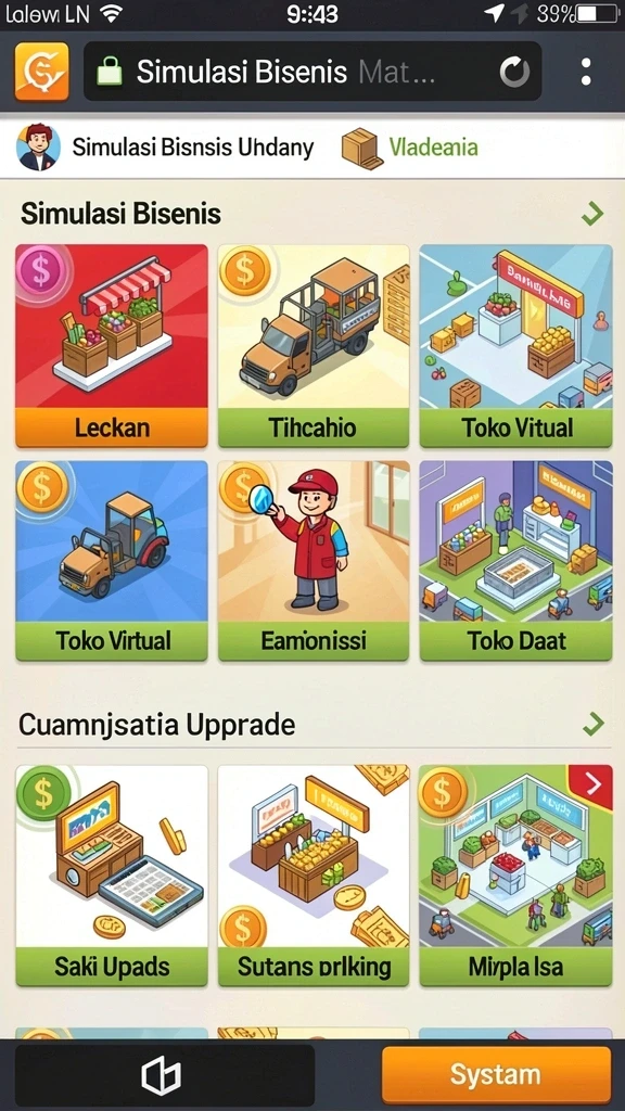 Tampilan menu utama KRISNA96 yang menarik.