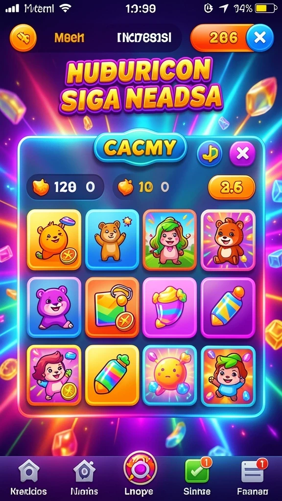 Gambar antarmuka utama yang menampilkan dunia game.